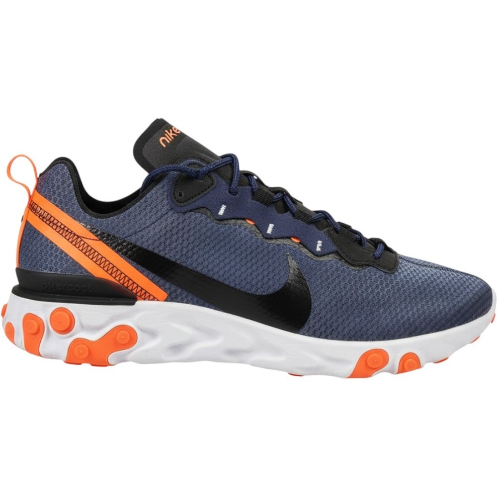 Nike React Element 55 Coastal Blue Total Orange CI3831-400 Mens 10.5 Running